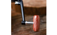 Foldable Fishing Reel Handle with Wooden Knob Interchangeable Reel Handle with Wood Grip Threaded Hardware Collapsible for Fishermen, Anglers