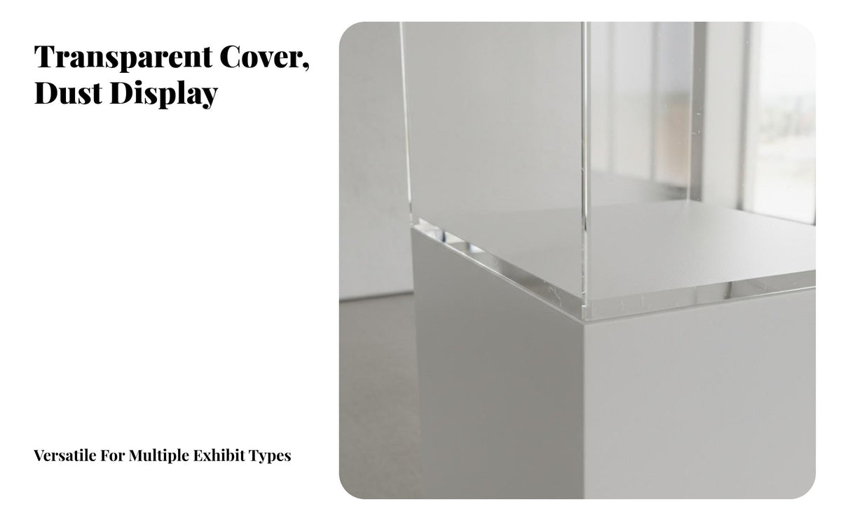 Coated Ed Finish Dustproof Safeguarding Showcase High Clarity Acrylic Display Box Highly Transparent Floor Standing Display Cabinet Stable Structure for Collectors, Art Enthusiasts, Retailers, Exhibition, Retail Shop, Home Decor, Living Room
