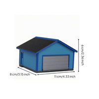 Roll-up Door 1/64 Garage Diorama Pitched Roof Miniature Garage Model Ribbed Texture