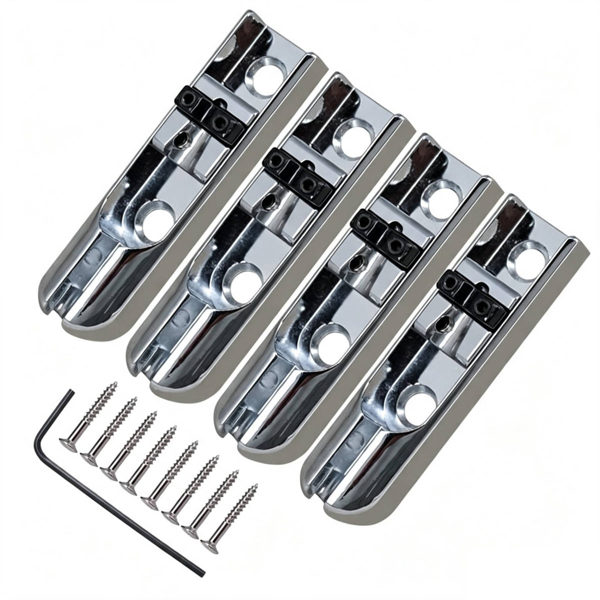 4 Pieces Bass Bridge Saddles   Bass Bridge with Saddle for Luthier