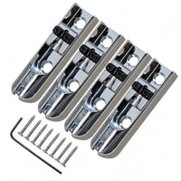 4 Pieces Bass Bridge Saddles   Bass Bridge with Saddle for Luthier