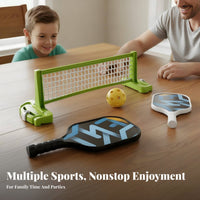 Parent-Child Interaction Miniature Racket Game Hand-Eye Coordination Portable Tennis Game Set Easy Setup for Family, Preschoolers, Party