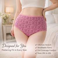Underwear Women Multipack in Multicolor with 95% Composition for Breathable Comfort, Plus Size Pants for with Mid Rise Waist