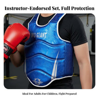 Padded Protection Sanda Chest Protector Thickened Padding Combat Arts Chest Protector Shock Absorbent Muay Thai Adjustable Straps for Children, Athletes, Beginners, Spar Arena, Competition, Gym, Dojo