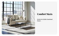 Removable and cleanable Cover 2-Seater Loveseat Minimalist Design Upholstered Two-Seater Couch space-saving Size Sofa Modern design for Small Families, Apartment Dwellers, Living Room, Studio, Lounge Area, Bedroom