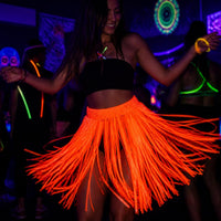 50cm Fluorescent Tinsel Skirt for Dance Performance & Halloween Neon Party Decor