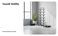 Mobile with Wheels Exercise Mat Storage Rack Space-Saving Exercise Mat Holder Large Capacity Foam Roller Storage Rack Double-Sided Entry for Home Gym