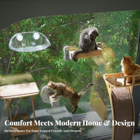 Multimulti-tier Design Suction gripper feline Condo Sunbathing area Pet Furniture Space-Saving pane resting area Transparent Capsule for felines, Apartment Dwellers, Indoors, Living Room, Bedroom