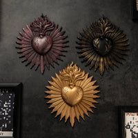 Sacred Heart-Shaped Wall Plaque Gothic Ex Devotional Heart Resin materialVoto Plaque for Goths, Art Collectors, Living Room, Bedroom, Entryway