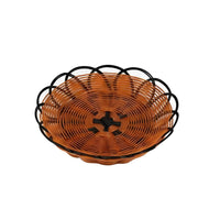 Multipurpose Imitation Rattan Bread Basket Easy to Clean Woven Bread Basket Long-Lasting Wicker Design Fruit Plate Food-Grade Material for Restaurant, Kitchen, Dining Table