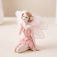 Kneeling Fairy Figurine Decorative Fairy Figurine with Butterfly Appendages Detailed Ornaments for Entryway