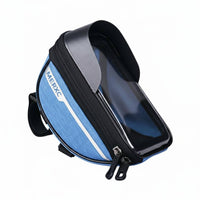 Press-sensitiveSensitive Window Bike Phone Holder Bag Zippered Compartment Bike Phone Bag Mounting Straps Bike Triangle Pouch Reflective Striping