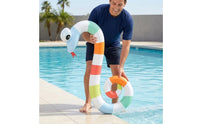 Striped Snake Pool Lounger Coiled Inflatable Snake Floation PVC Water Toy