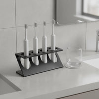 Electric Toothbrush Stand Space Saving Toothbrush and Toothpaste Holder Wide Opening Design Vanity Storage Rack for Washstand