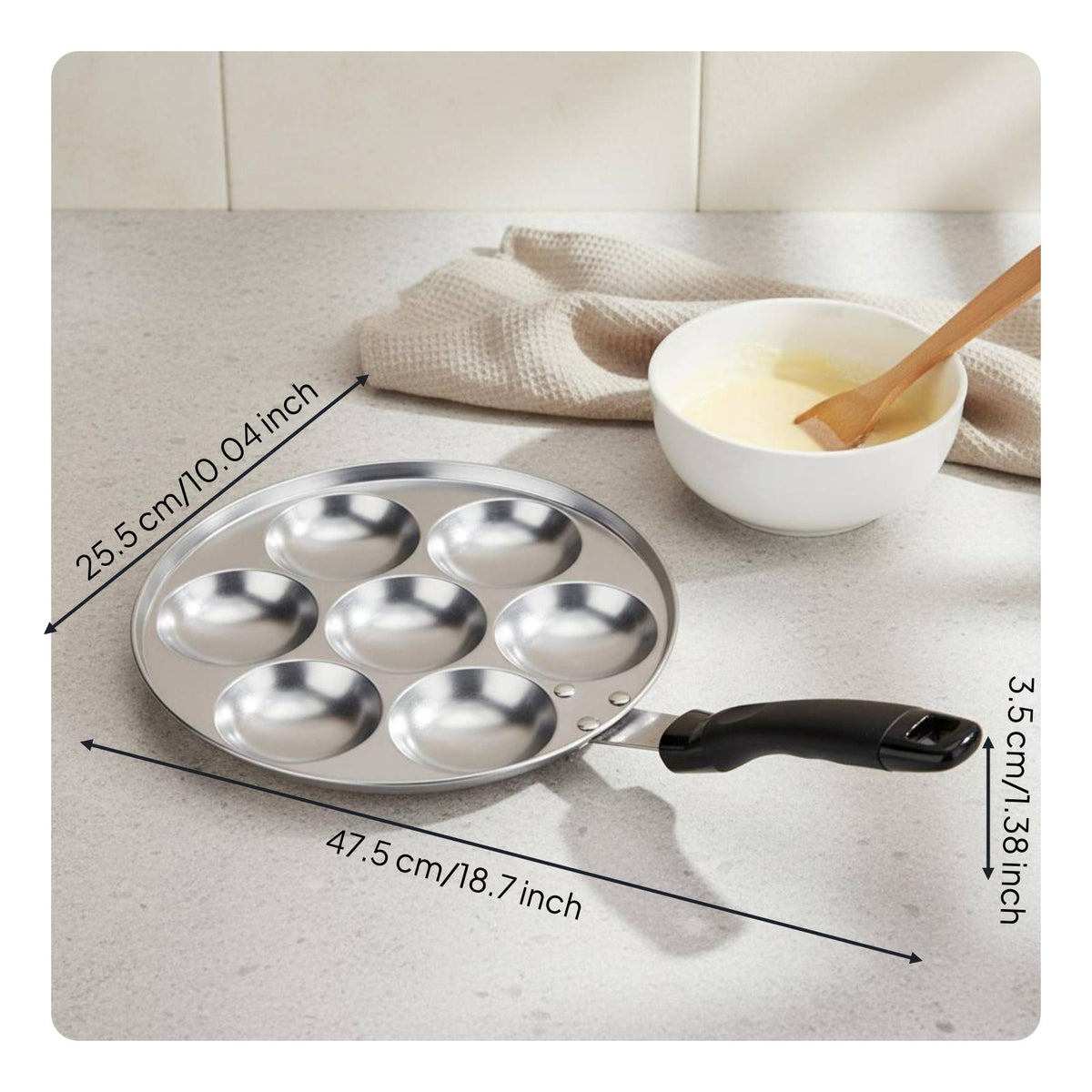 Takoyaki Pan Japanese Takoyaki Maker Heat-Resistant Handle Squid Ball Maker for Breakfast