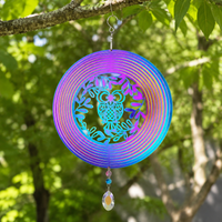 Modern 3D Wind Chime, Suncatcher for Garden & Balcony, 30.5cm Diameter, 55cm Height, Weatherproof Wind Spinner for Homeowners