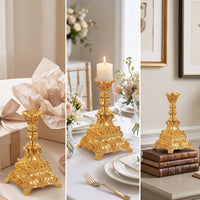 Candlestick Holder Ornate Candle Holder with Feet Antique for Weddings