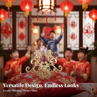Chinese Traditional Headpiece Festive Chinese Traditional Hair Crown Chinese Traditional Hair Crown All-Match Tang Design Tiara