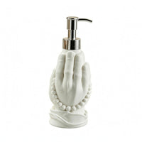 Sculptural Buddha's Hand Soap Dispenser Decorative Hand-Shaped Pump Bottle Silver Pump Dispenser