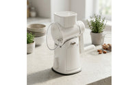 5-Blade Manual Countertop Rotary Drum Cutter Space-Saving Mandoline Cutter with Suction Base for Meal Prep