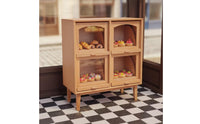 Miniature Wooden Cabinet Detailed Miniature Cabinet with Compartments Realistic Dollhouse Cupboard for Collectors