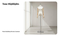 Half Body Dress Form with Stand Stable Metal Base for Trade Display