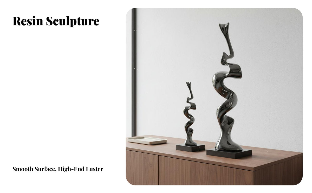 Modern Art Figurine Minimalist Design Table Centerpiece Statue Polyresin Modern Spiral Statue for Living Room, Entrance, Bookshelf