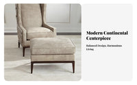 Modern Minimalist Upholstered Accent Chair Designer Aesthetic Upholstered Armchair Small Footprint Single Sofa Soft Cushioning for Apartment Dwellers, Interior Designers, Business Owners, Living Room, Bedroom, Reception Area, Reading Nook