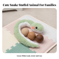 Soft Snake Toy Cute Design Green Snake Soft Toy Soft Material Home Decor for Collectors, Reptile Lovers, Living Room, Bedroom, Fun Time