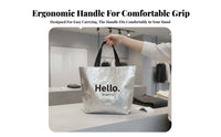PP Woven Shopping Bag Customizable Brand Mark Woven Tote Bag Two Handles Heavy Duty Shopping Tote for Retailers, Women, Retail Stores, Home Storage