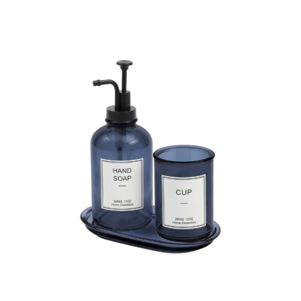 3 Pieces Coordinated Bathroom Set with Tumbler Functional Bathroom Accessory Set with Tray Practical Soap Dispenser with Tray Versatile for Vanity