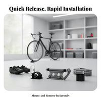 Quick-Release Fork Clamp Bike Rack Rear Wheel Holder Roof-Mounted Bike Rack Metal and Plastic Roof Mount Bike Carrier Titanium-Colored