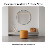 Mobile Textile Pouf with Handle Sturdy Construction Upholstered Bench Minimalist Design Indoor Seating Modular for Interior Designers, Homeowners, Adults, Living Room, Bedroom, Lounge Area, Entryway