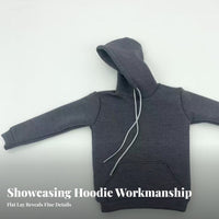 1/6 Scale Hoodie With Drawstring Hood Miniature Hooded Sweatshirt Trendy Design Doll Hoodie for Hobbyists, Toy Photography, Diorama Building