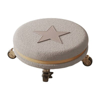 Rolling Stool with Fleece Cover Washable Seat Cushioned for Dressing Room