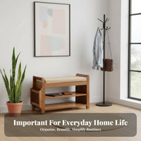 Multi-Functional Cushisingled Shoe Storage Bench Comfortable Padded Seat Cushisingled Entryway Organizer High Load Capacity Household Furniture Sturdy Construction for Families, Apartment Dwellers, Homeowners, Hallway, Mudroom, Bedroom, Living Room