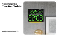 Perpetual Calendar RGB LED Wall Clock Rainbow Effect Large Display Digital Clock USB Powered for Elderly, Kids, Living Room, Bedroom, Office