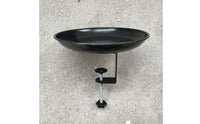 Metal Bird Bath Black Finish Freestanding Bird Bath 2-in-1 for Courtyard