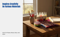 Acrylic Paint Set for Plaster Doll, Kids DIY Art Painting Handcraft, Drawing Kit with Brushes & Palette