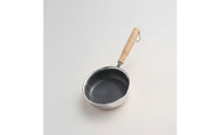 Egg Pan with Wooden Handle Nonstick Egg Pan Breakfast Skillet Stainless Steel Cookware Flat-Bottom for Stovetop