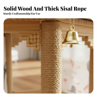 Space Saving Chinese Design Cat Tree Stable Structure Cat Condo with Scratching Posts Sturdy Construction for Cats, Kittens, Indoors