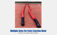 Red Battle Rope, Home Gym, Power, Muscle, HIIT, MMA Training