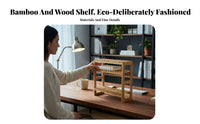 Countertop Storage Rack Versatile Desktop Organizer Rack Wooden Desktop Organizer Space-Saving Freestanding Slatted Shelf