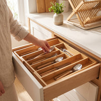 Bamboo Drawer Organizer Natural Expandable Drawer Organizer Sturdy
