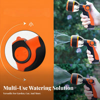 10 Pattern Hose Nozzle Ergonomic Rubber Grip 10 Pattern Spray Nozzle Leak-Resistant Garden Hose Sprayer for Car Washing, Patio Cleaning