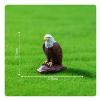 Bald Eagle Figurine Micro Bald Eagle Ornament Realistic Small for Hobbyists, Fairy Garden, Desk Decor