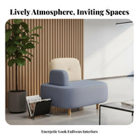 Curved Backrest Upholstered Bench and Chair Dining Set Modern Design Padded Multi-Person Bench Sturdy Construction Commercial Furniture Easy to Clean for Restaurant Owners, Interior Designers, Guests, Dessert Shop, Reception Area, Office, Kitchen