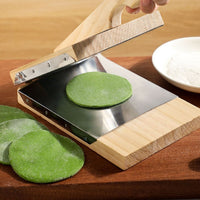 Handheld Batter Press Round Skins Wooden Batter Press Wooden Dumpling Skin Maker Natural Wood Cooking Tool Safe Handling