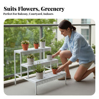 Indoor & Outdoor Use 3-Tier Stepped Plant Shelf Space-Saving 3-Tier Plant Stand Weather-Resistant Flower Rack Easy Assembly for Gardeners, Apartment Dwellers, Homeowners, Balcony, Windowsill, Patio, Living Room