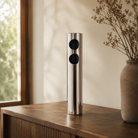 Vase with Cutouts Silver Finishout Vase Modern for Tabletop, Mantel